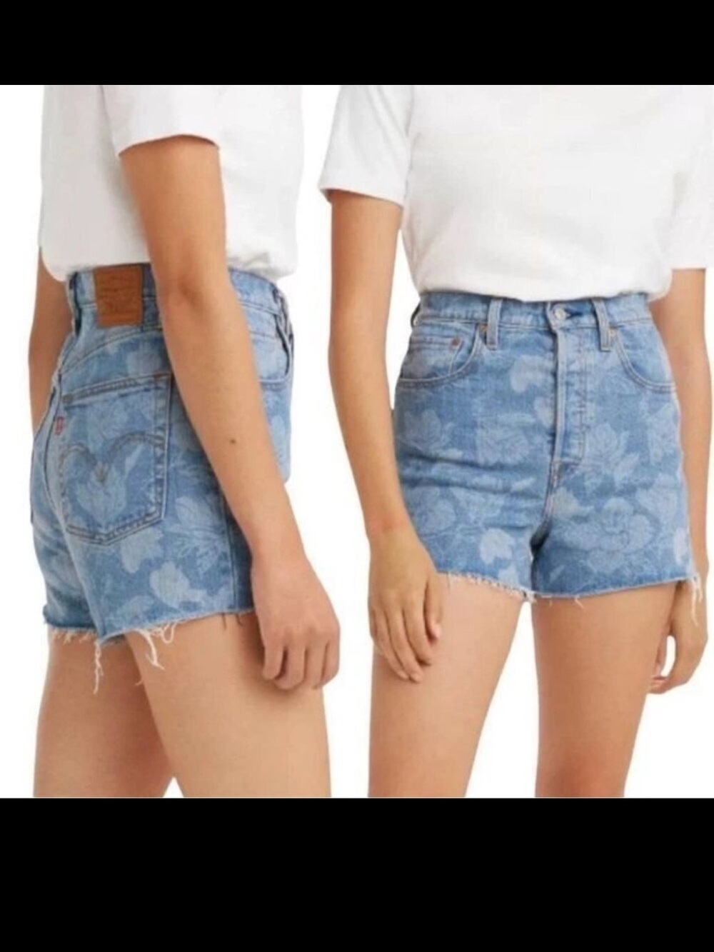 Levi's Ribcage Floral Print Jean Denim Shorts